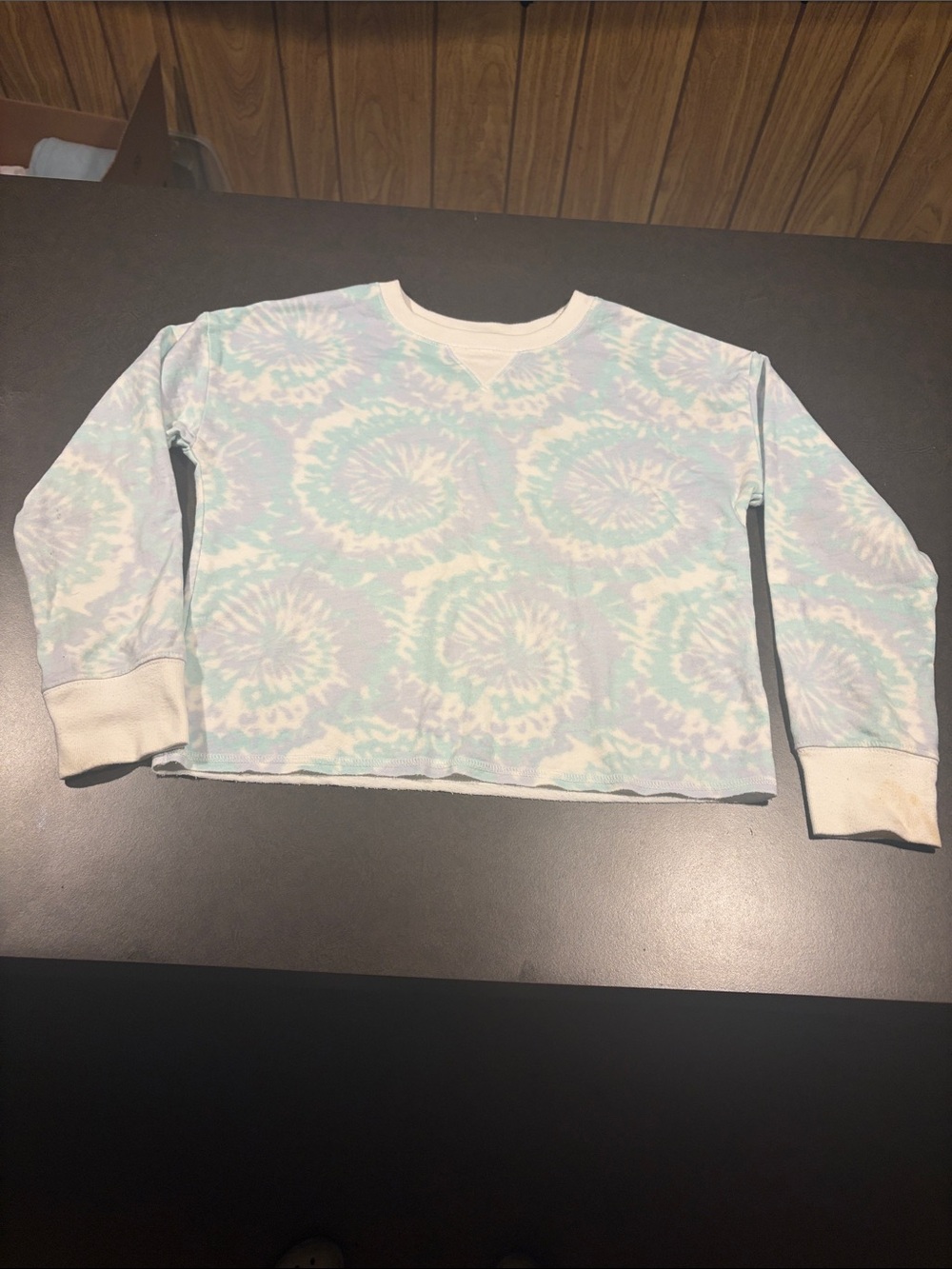 GAP Kids Pastel Tie-Dye Crewneck Sweatshirt - Light Blue, Lavender & White